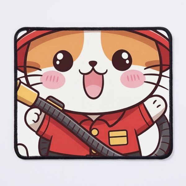 Item preview, Cute Kawaii Firefighter Cat Sticker Funny Gift designed and sold by Hafcishop.