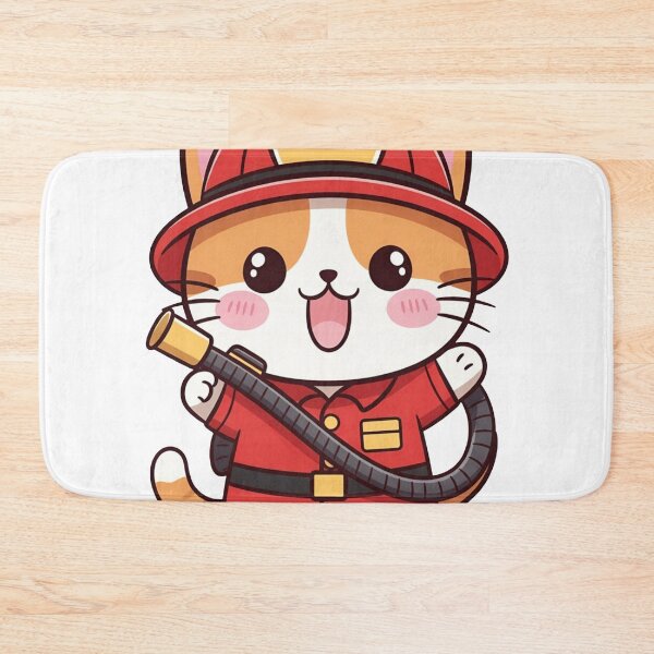 Item preview, Cute Kawaii Firefighter Cat Sticker Funny Gift designed and sold by Hafcishop.