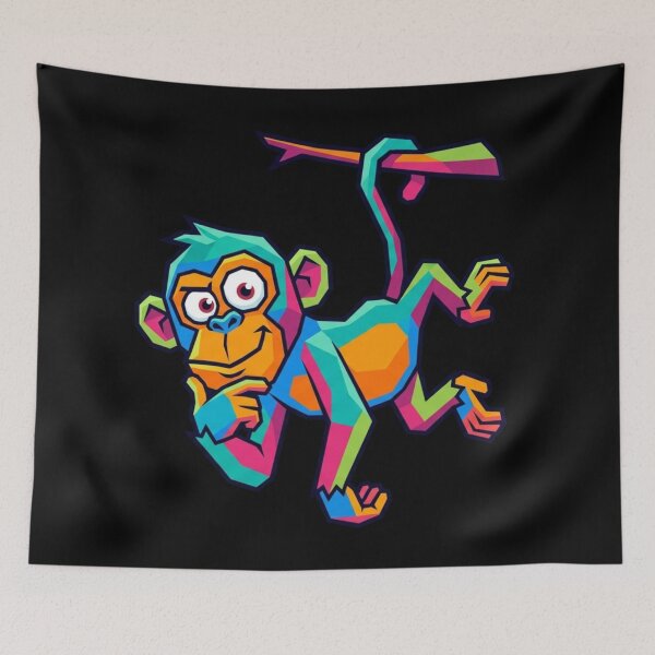 Item preview, Thoughtful Pop Art Monkey – Colorful Ape Sticker for Animal Lovers designed and sold by bsbd-action.