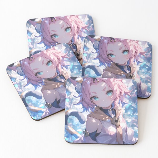 Item preview, Diona Genshin Impact Cute Catgirl Pink Hair Snowy Sparkle designed and sold by TanglenRabbit.