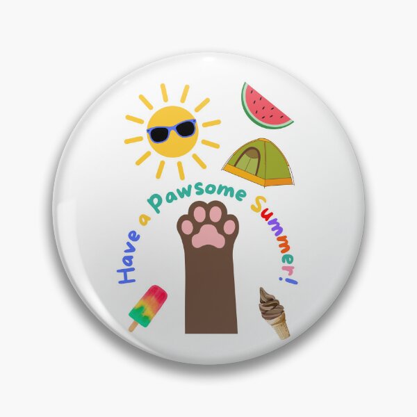 Item preview, Have a Pawsome Summer Brown Cat designed and sold by MYCatStuff.