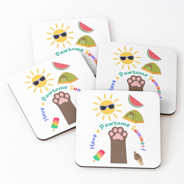 Item preview, Have a Pawsome Summer Brown Cat designed and sold by MYCatStuff.