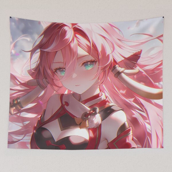 Item preview, Yanfei Genshin Impact Pink Breeze Skyday Resolve designed and sold by TanglenRabbit.