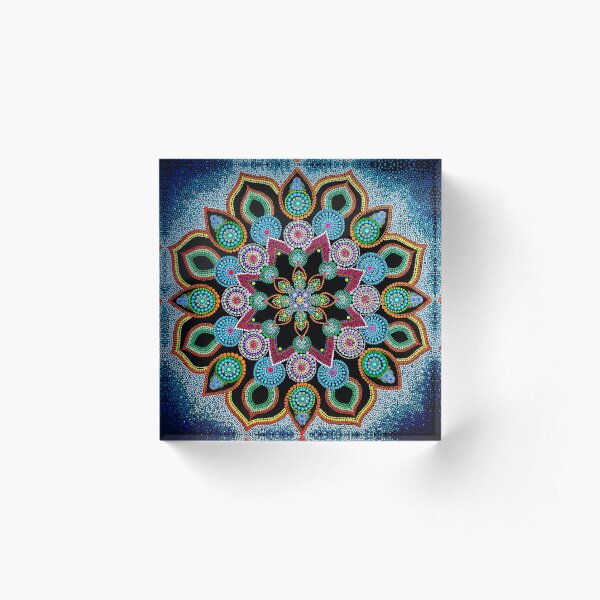 Red Star Mandala - Art&Deco By Natasha Acrylic Block