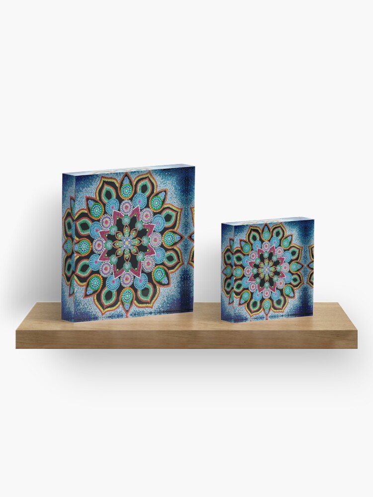 Alternate view of Red Star Mandala - Art&Deco By Natasha Acrylic Block