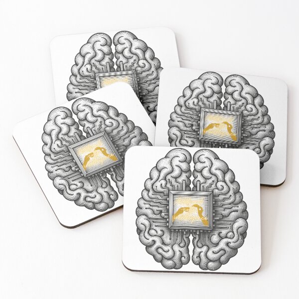 Item preview, coffee and snack inside of brain system designed and sold by ink sync.