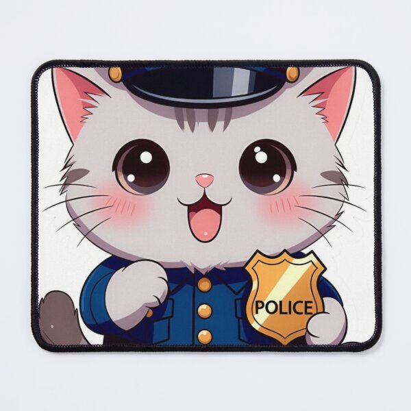 Item preview, Cute Kawaii Police Cat Badge Sticker Funny designed and sold by Hafcishop.