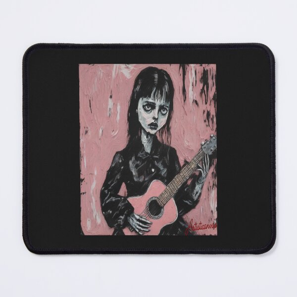 Item preview, Dark Grunge Portrait of Kat Bjelland with Guitar designed and sold by Artisticanvas.