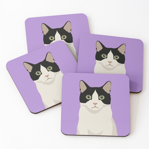 Item preview, Cute Black & White Cat 2D Portrait  designed and sold by JLDxArt.