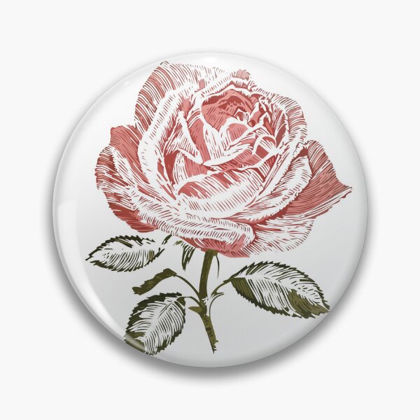 Item preview, Vintage woodcut Red Rose Illustration designed and sold by storieslanguage.
