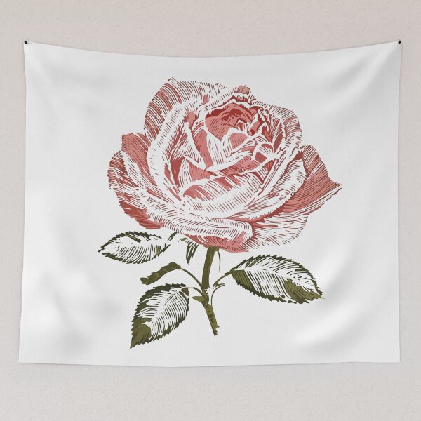 Item preview, Vintage woodcut Red Rose Illustration designed and sold by storieslanguage.