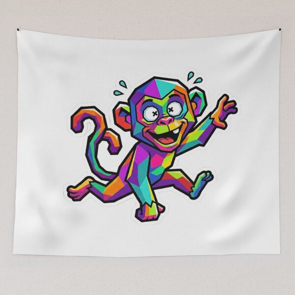 Item preview, Funny Crazy Monkey – Cheerful Ape Sticker for Kids and Young People designed and sold by bsbd-action.