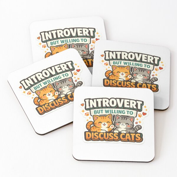 Item preview, Funny Introvert Cat Sticker – Introvert But Willing to Discuss Cats Cute Aesthetic Design designed and sold by StickoStore.