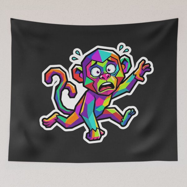 Item preview, Scared Monkey Cartoon – Expressive Ape Sticker for Cartoon Fans designed and sold by bsbd-action.
