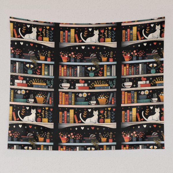 Item preview, Library Cats, Cats On the Book Shelf designed and sold by xiao xuans.