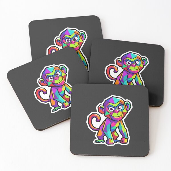 Item preview, Geometric Brave Monkey – Modern Ape Decor for Offices and Studios designed and sold by bsbd-action.