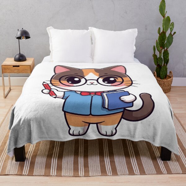 Item preview, Cute Kawaii Teacher Cat Glasses Book Sticker designed and sold by Hafcishop.