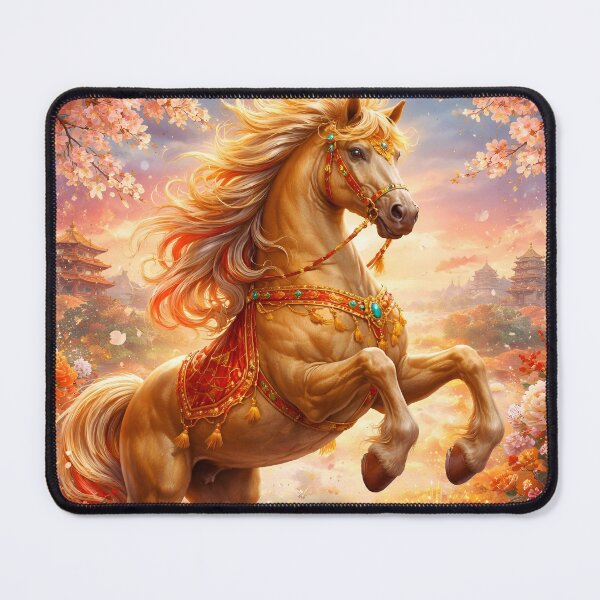 Item preview, Year of the Horse Chinese Zodiac Golden Horse Art | Lunar New Year Aesthetic Design designed and sold by Bhaskar Digital Art.
