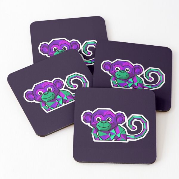 Item preview, Minimalist Purple Monkey – Emerald Ape Sticker for Digital Art Lovers designed and sold by bsbd-action.