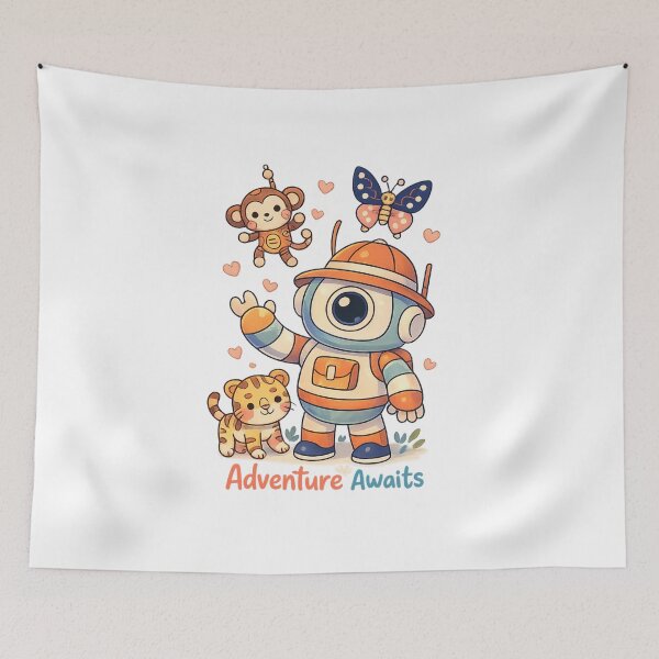 Aperçu de l'œuvre L'aventure vous attend avec Little Robot Explorer Design créée et vendue par SoftSproutstu.