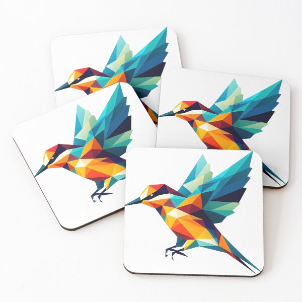 Item preview, Kingfisher Low Poly Bird Illustration designed and sold by ekoprasetioart.