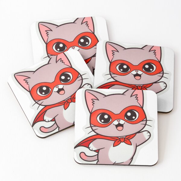 Item preview, Cute Kawaii Superhero Cat Cape Mask Sticker designed and sold by Hafcishop.
