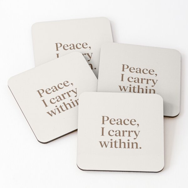 Item preview, Peace, I Carry Within – Minimal Inner Peace & Mindful Living Quote Design designed and sold by Irene Catchmind.