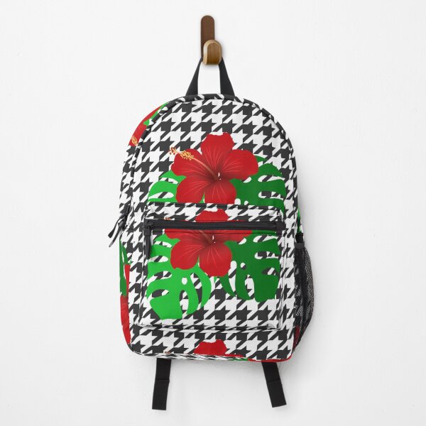 Item preview, Abstract - Hibiscus & Houndstooth designed and sold by Qalam&Pixel.