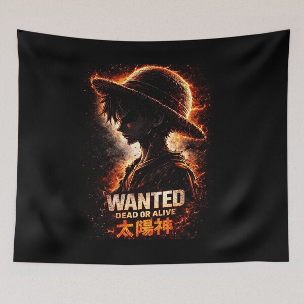 Item preview, Fiery Sun God Nika - Dark Aesthetic Pirate King Wanted Poster designed and sold by InkPop-Co.