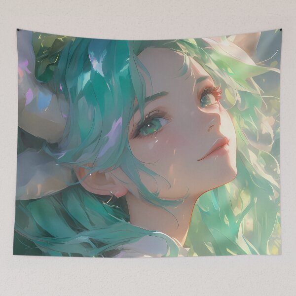 Item preview, Lucoa Miss Kobayashi Dragon Maid Dreamy Soft Light Green Hair designed and sold by PMartistStudio.