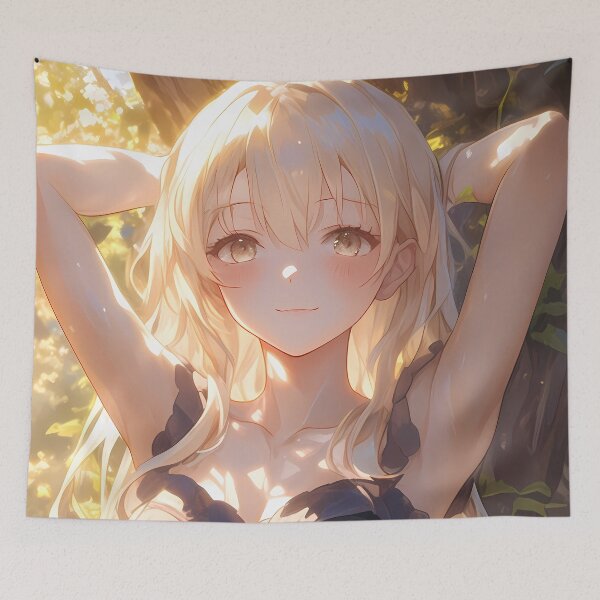 Item preview, Ais Wallenstein Danmachi Sunlit Forest Calm Blonde Warrior designed and sold by PMartistStudio.