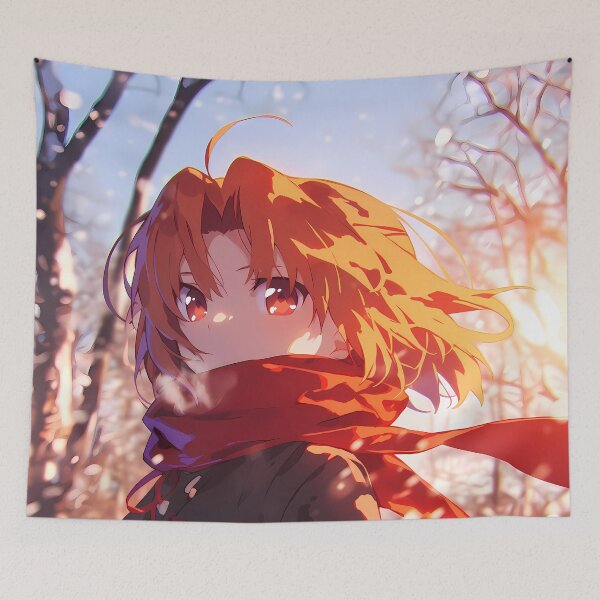 Item preview, Minori Kushieda Toradora Winter Snow Red Scarf Sunset designed and sold by PMartistStudio.