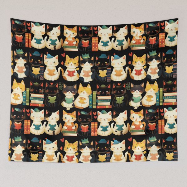 Item preview, Library Cats, Cats On the Book Shelf designed and sold by xiao xuans.