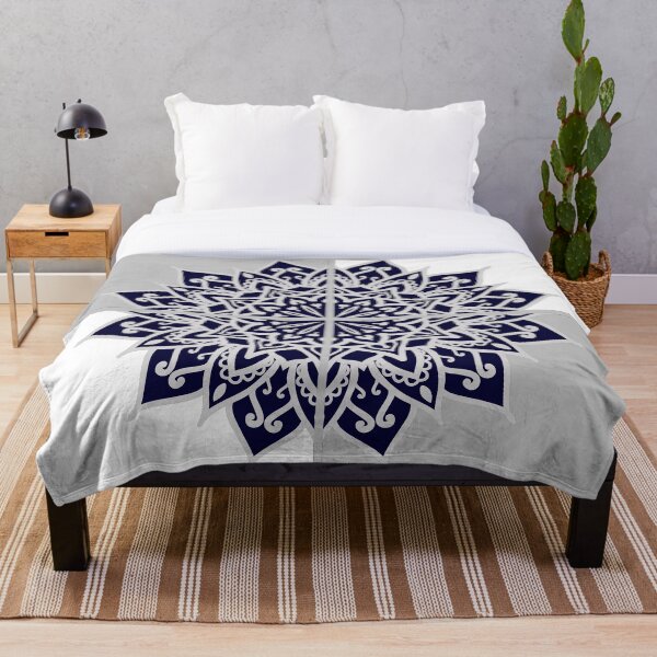 Item preview, Blue, White and Silver Mandala Crest designed and sold by Designs by Bluejai .