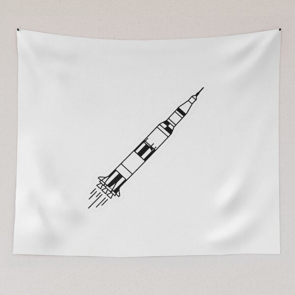 Item preview, Minimal Saturn V Rocket Outline designed and sold by IllustrifyArts.