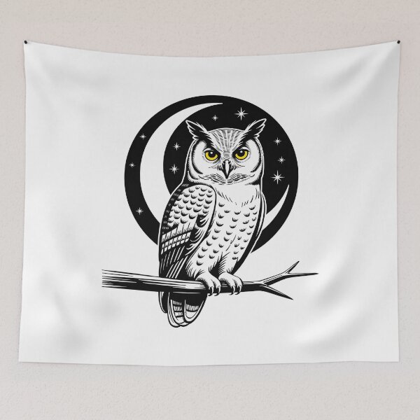 Item preview, Mystic Owl Moon Silhouette - Celestial Forest Art designed and sold by ArthousePromos.
