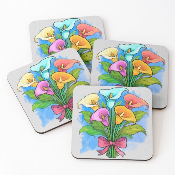 Artikelvorschau, Bunter Calla-Lilien-Strauß entworfen und verkauft von Anas Arts.