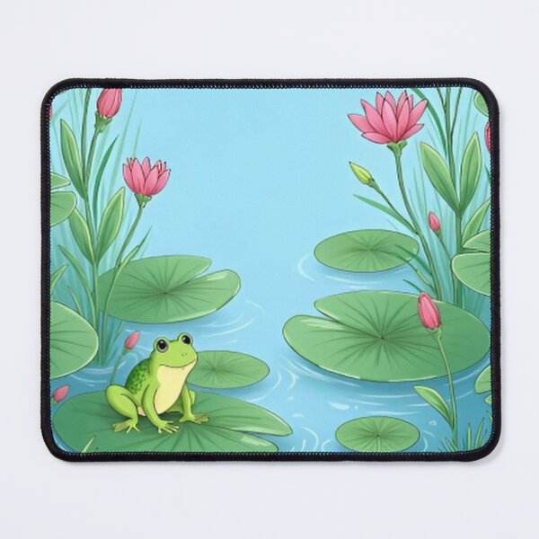 Item preview, Cute Frog Pond Watercolor | Lily Pad Garden Scene designed and sold by Debbie Schulte.