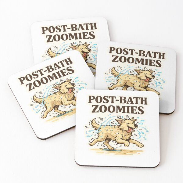 Item preview, Post-Bath Zoomies Funny Dog Design designed and sold by EastEndTownie.