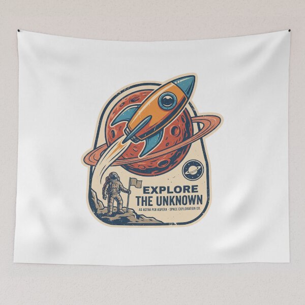 Item preview, Explore The Unknown Rocket Badge designed and sold by IllustrifyArts.