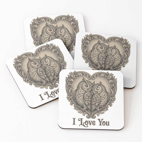 Item preview, Romantic Owl Love Vintage I Love You T-Shirt designed and sold by MaynyStudio.