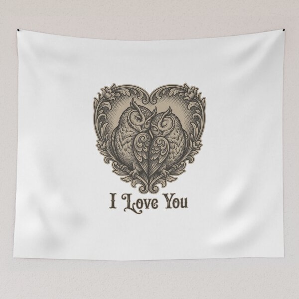 Item preview, Romantic Owl Love Vintage I Love You T-Shirt designed and sold by MaynyStudio.