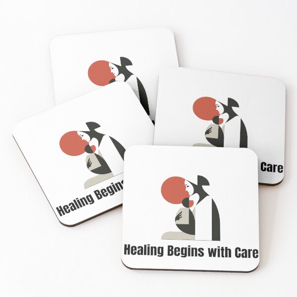 Item preview, Healing Begins with Care – Healthcare Quote Minimalist designed and sold by AmoebaPress.