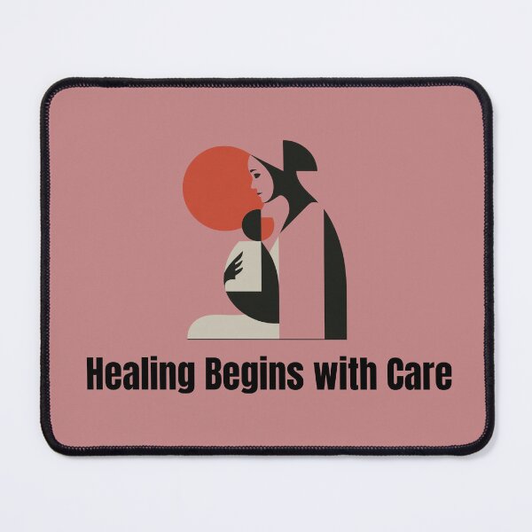Item preview, Healing Begins with Care – Healthcare Quote Minimalist designed and sold by AmoebaPress.