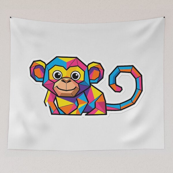 Item preview, Bright Prismatic Monkey – Colorful Monkey Accessory for Students designed and sold by bsbd-action.