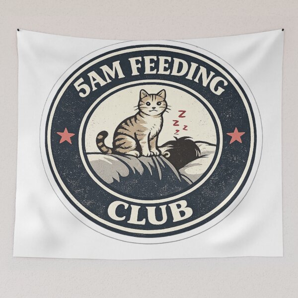 Item preview, 5AM Feeding Club Funny Cat Design designed and sold by EastEndTownie.