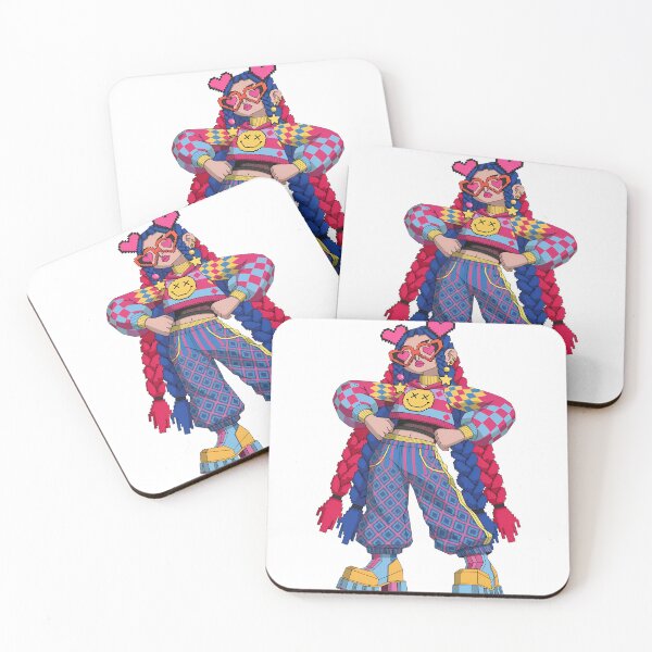 Item preview, A colorful cartoon character with braided hair and heart-shaped glasses on transparent background designed and sold by Creative88Art.