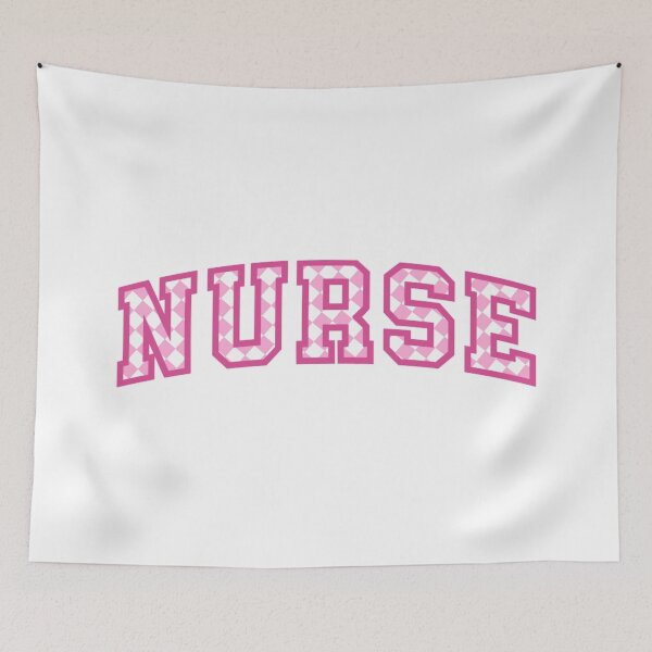 Item preview, Nurse - Pink Checkered Aesthetic Design Varsity Letters Embroider Patch designed and sold by Nesstitches.