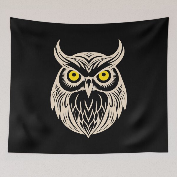 Item preview, Watchful Owl Spirit - High Contrast Dark Apparel Graphic - Optimized for Dark Apparel designed and sold by ArthousePromos.