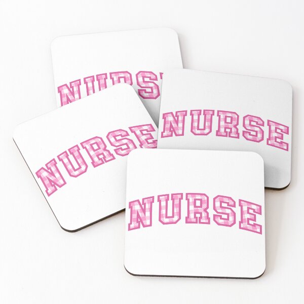 Item preview, Nurse - Pink Plaid Aesthetic Design Varsity Letters Embroider Patch designed and sold by Nesstitches.
